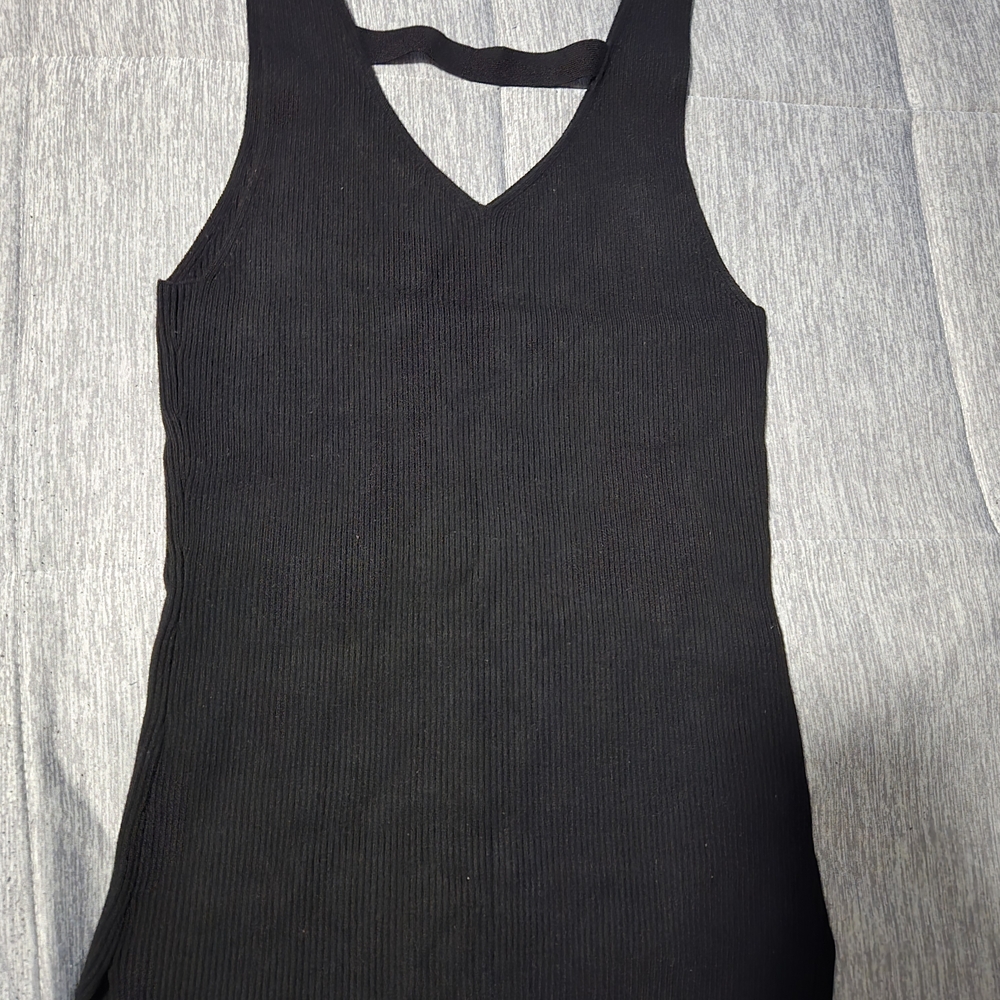 White House Black Market V-Neck Black Tank Top